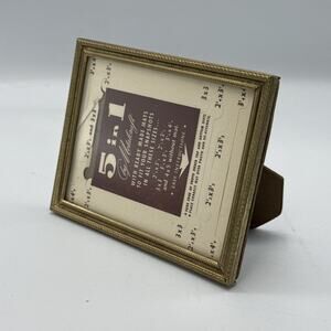 Vintage Metalcraft 4x5 Gold Metal Picture Frame Sit Table MCM Retro USA made